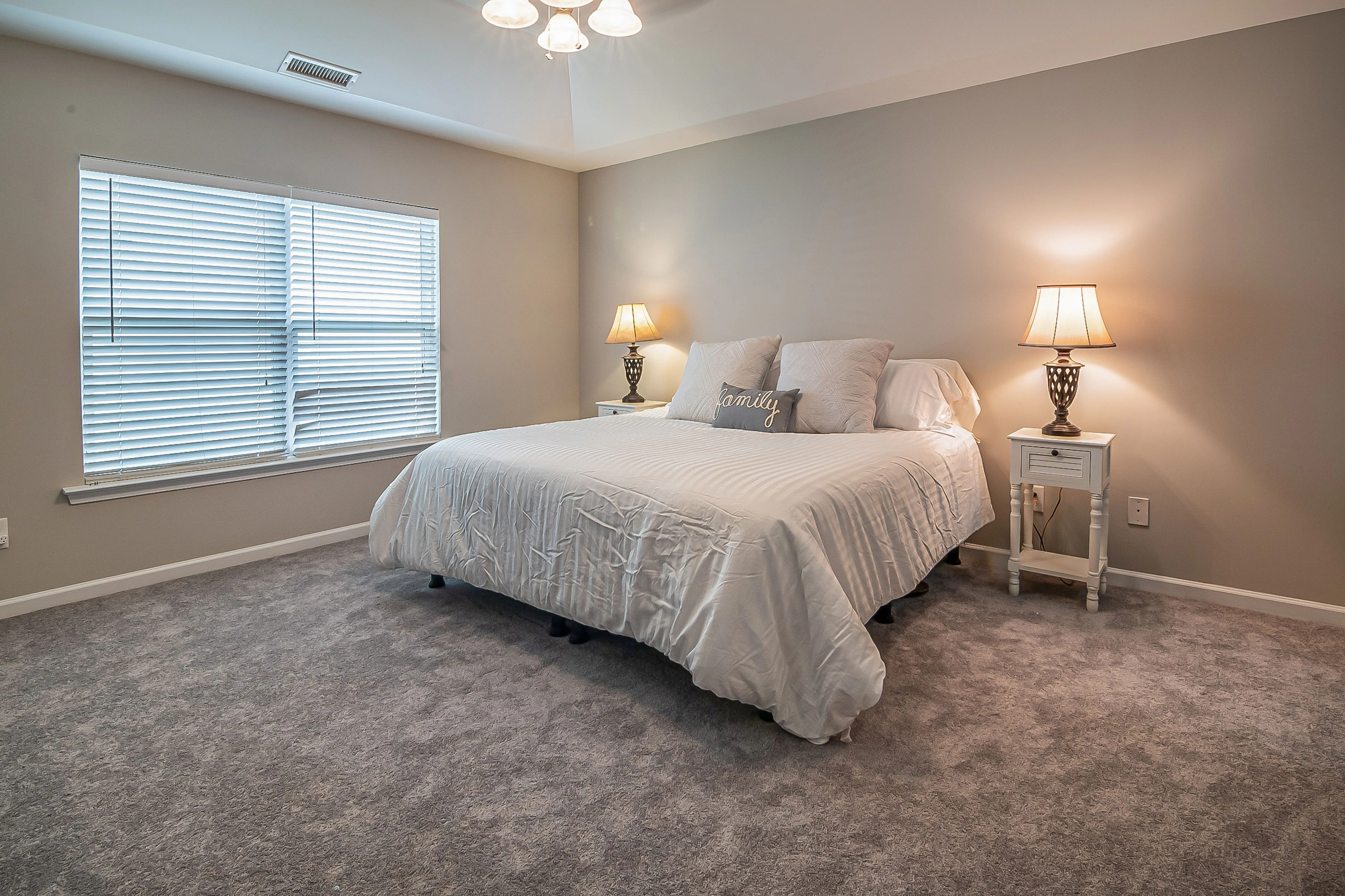 Freshly cleaned carpet in a bright Soquel, CA bedroom