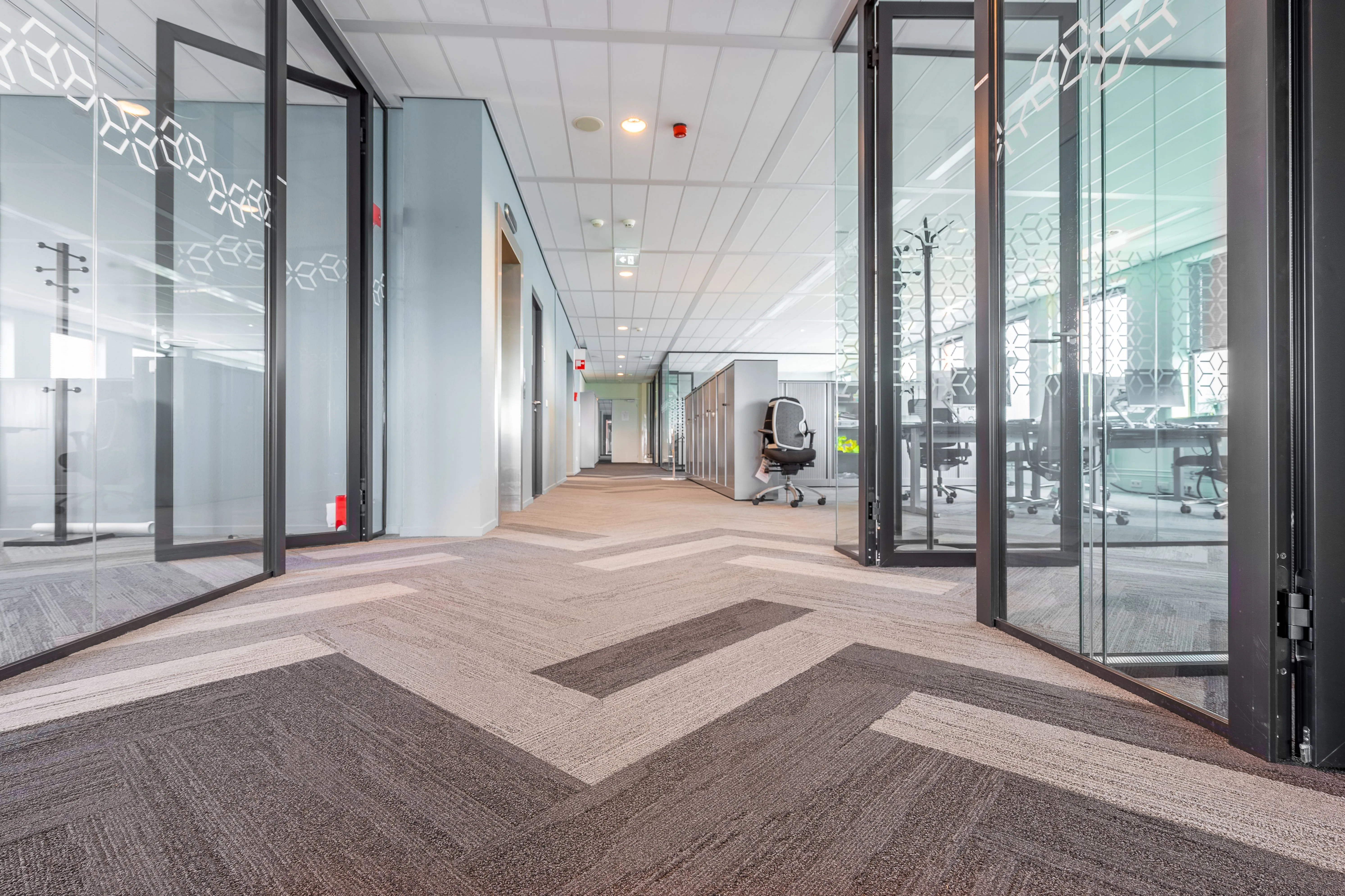 Clean carpet tile flooring in a Soquel, CA office